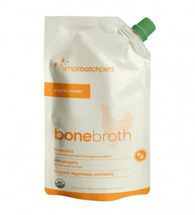 Shelf Stable Organic Chicken Bone Broth 16oz - Dog Supplement - smallbatch - PetToba-smallbatch