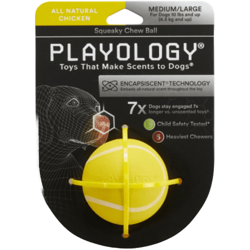 Squeaky Chew Ball Playology Medium – PetToba