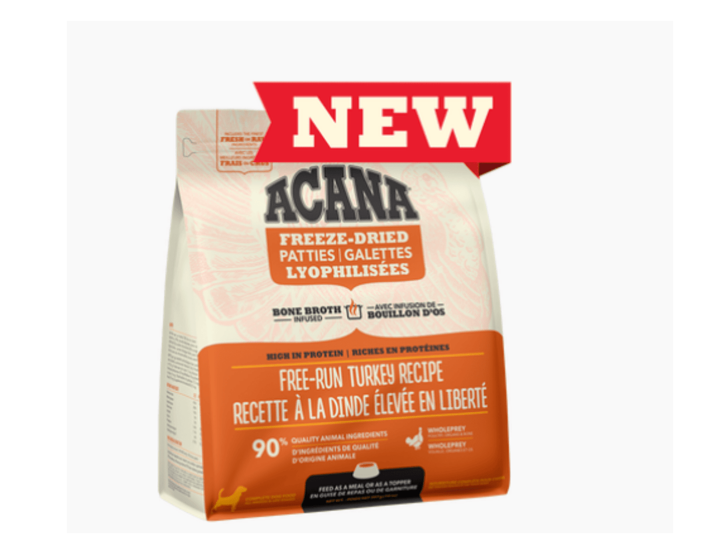 ACANA Bone Broth Infused Freeze-Dried Patties / Morsel for Dogs - Free-Run Turkey Recipe - Freeze Dried Dog Food - ACANA - PetToba - ACANA