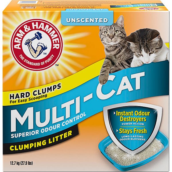 A&H Multi-Cat Clumping Litter Unscented 12.7KG - Cat Litter - ARM & HAMMER™ - PetToba-Arm & Hammer