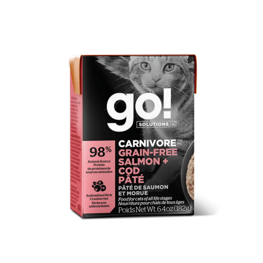 Carnivore Grain-Free Salmon & Cod Pate 24/181g - Wet Cat Food - Go! Solutions - PetToba-Go! Solutions