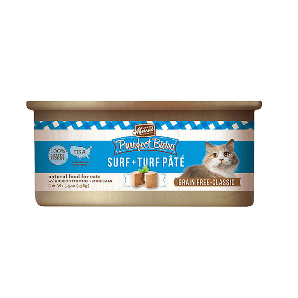 Grain Free Surf Turf Pate Wet Cat Food 5.5 oz Merrick PetToba