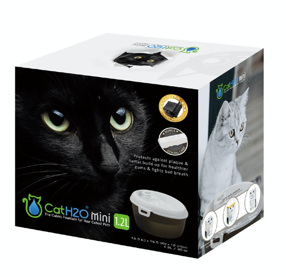 H2O Drinking Fountain for Cat 1.2L Water Fountain Cat H2O PetToba