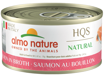 HQS Made In Italy Salmon In Broth Wet Cat Food almo nature