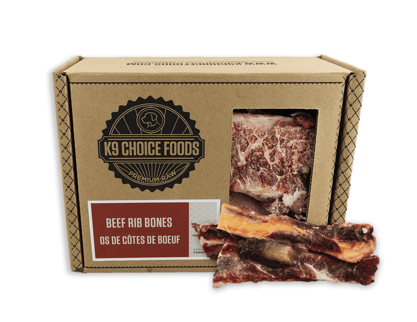 K9 Choice - Beef Rib Bones Box 1.36kg/3lb (min) - Frozen Raw Dog Chew - PetToba-K9 Choice Foods