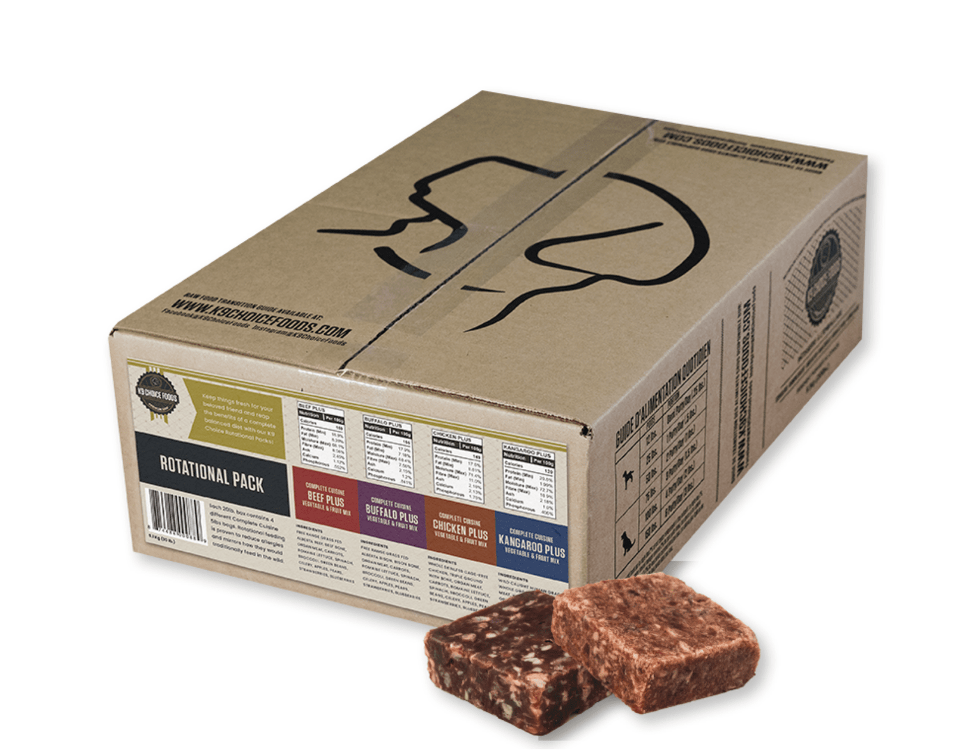 K9 Choice - Rotational Pack 9.1kg/20lb - Frozen Raw Dog Food - PetToba-K9 Choice Foods