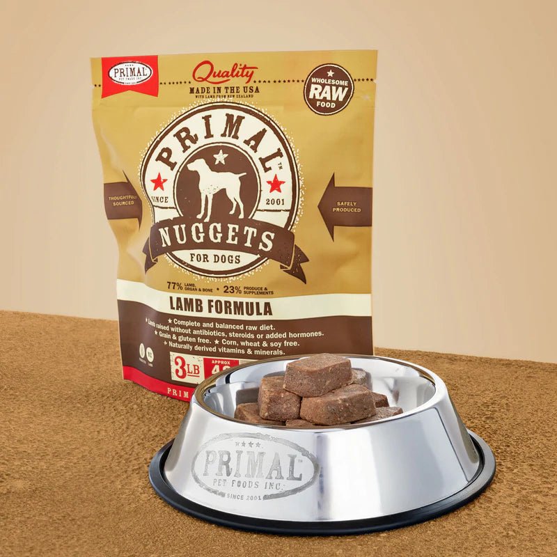 Lamb Canine Raw Nuggets Frozen Dog Food Primal Pet Foods PetToba