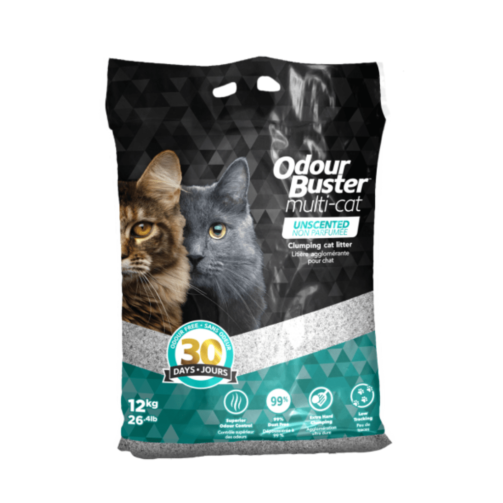 Multi-Cat Unscented Clumping Cat Litter 12 kg - Odour Buster