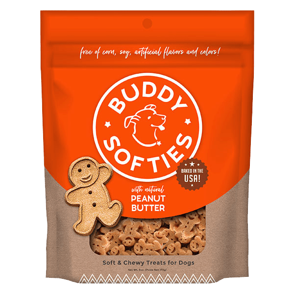 Peanut Butter Healthy Whole Grain Soft & Chewy Dog Treats - Buddy Biscuits