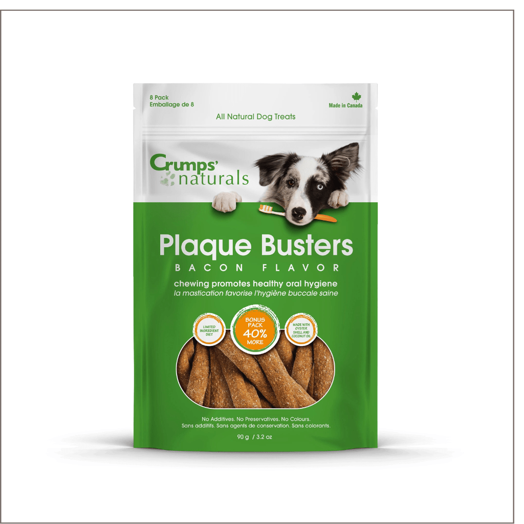 Plaque Busters with Bacon Dog Treats 4.5"  - Crumps' Naturals