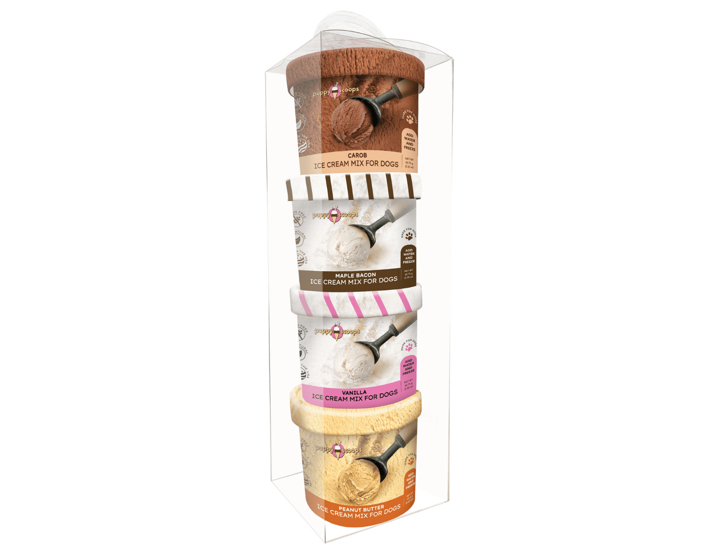Puppy Scoops Sample Pack 4 Flavors - PetToba-Puppy Cake