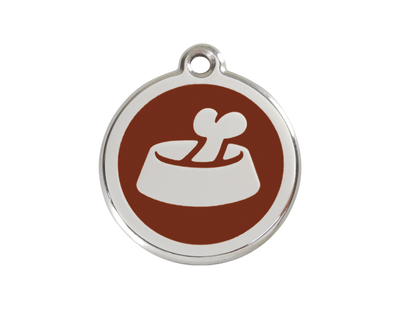 Red Dingo ID Tags - Bone in Bowl - PetToba-Red Dingo Dog Tags