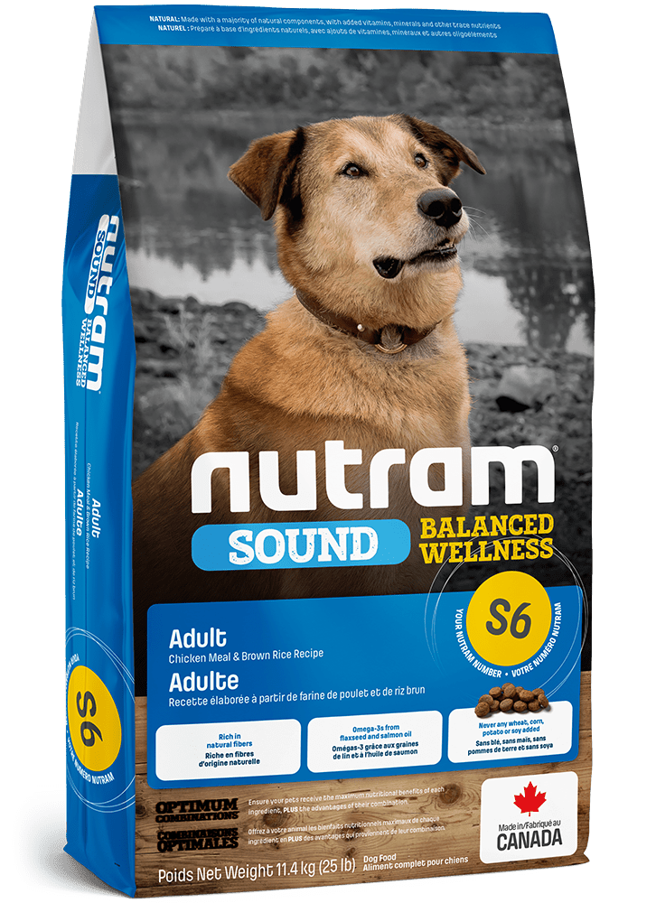 S6 Sound Balanced Wellness Adult ,Chicken Meal and Brown Rice Recipe - Dry Dog Food - Nutram - PetToba-Nutram