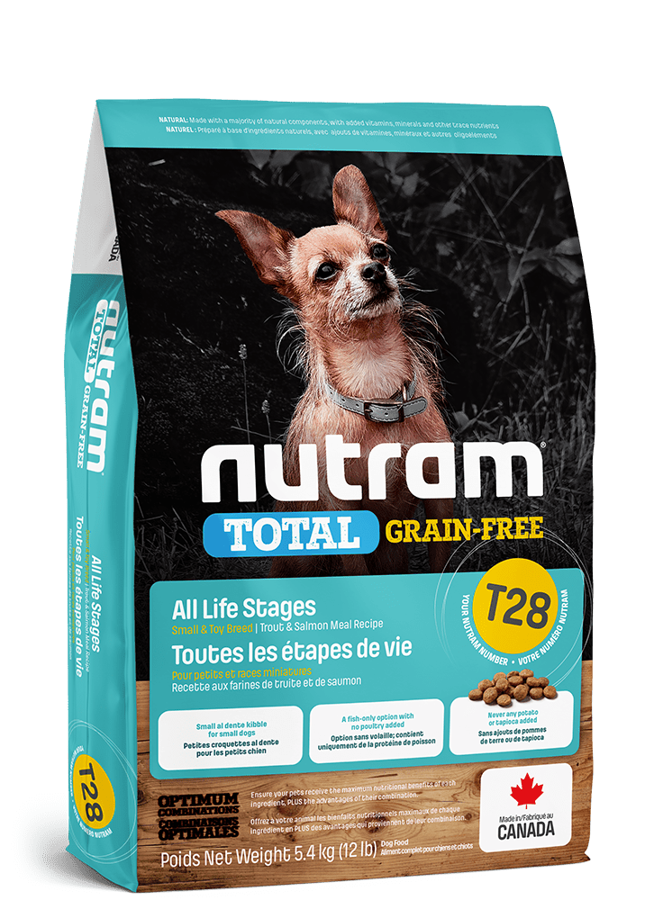 T28 Total Grain-Free Small & Toy Breed Trout and Salmon Meal Recipe - Dry Dog Food - Nutram