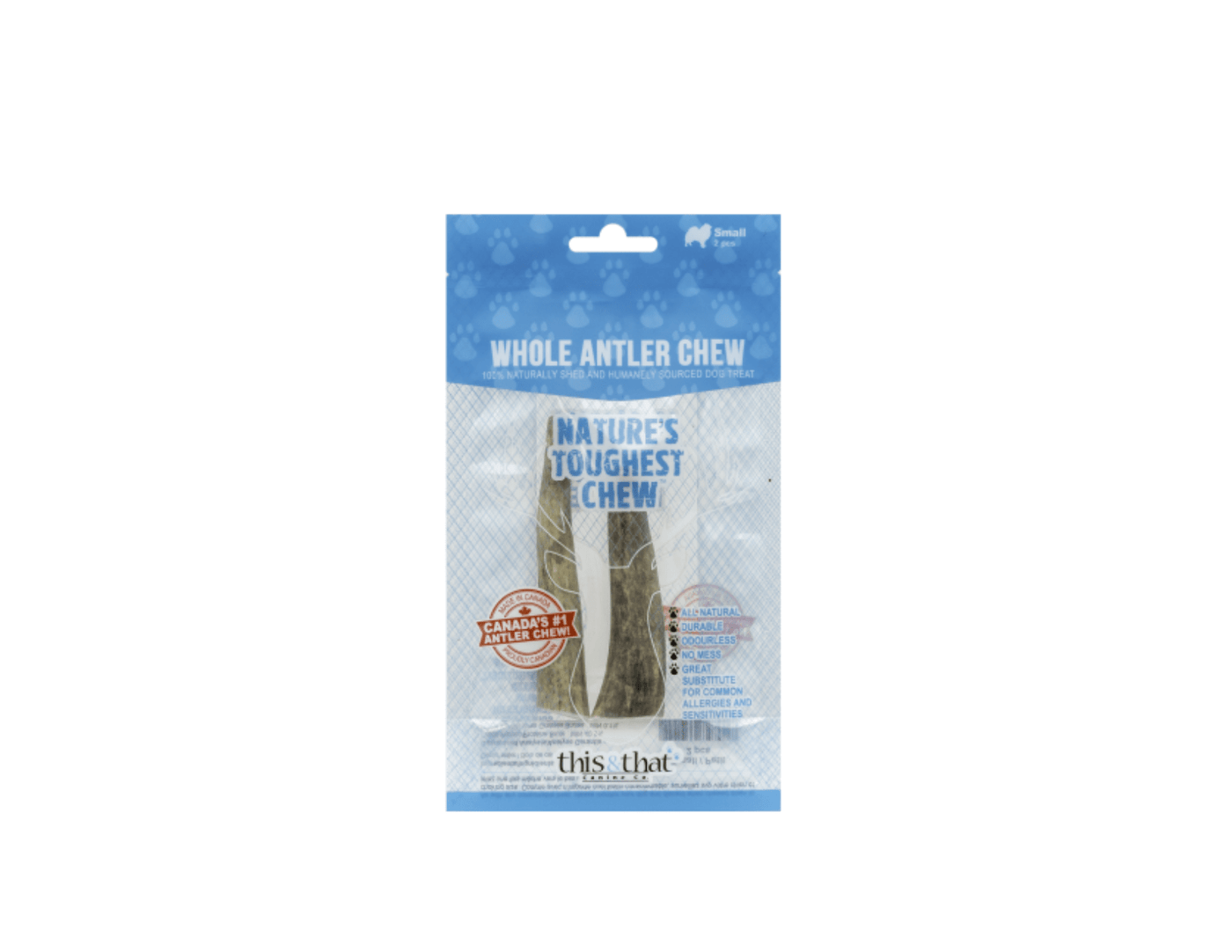 Whole Antler Chew Small 5.5" 2 pk - This & That