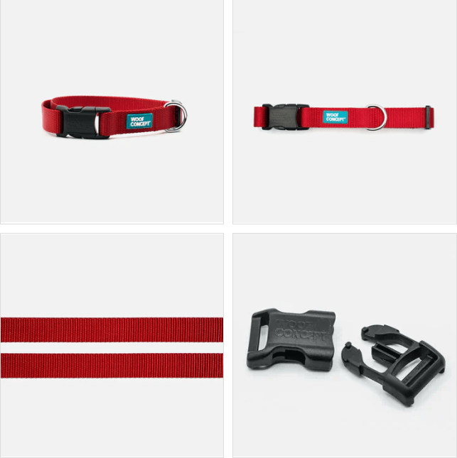 Woof Concept Collar Basics Rouge 2 - Woof Concept