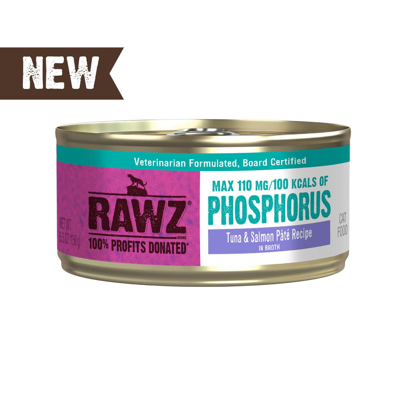 Low Phosphorous Tuna & Salmon Pate Recipe in Broth - Wet Cat Food - Rawz