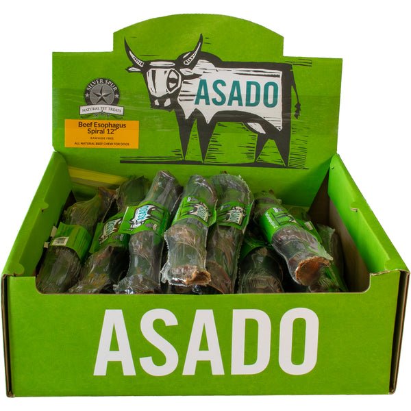 Asado Beef Esophagus Spiral 12" - Dog Treats - Silver Spur Natural Pet Treats - PetToba - Silver Spur Natural Pet Treats