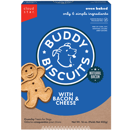 Bacon & Cheese Healthy Whole Grain Oven Baked Treats - Buddy Biscuits - PetToba - Buddy Biscuits