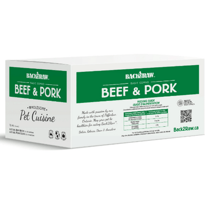 Basic Beef & Pork Combo 12LB - Frozen Raw Food - Back2Raw - PetToba - Back2Raw