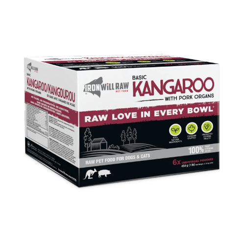 Basic Kangaroo 6 LB (6 X 1 LB Pouches) - Frozen Raw Dog & Cat Food - Iron Will Raw - PetToba - Iron Will Raw