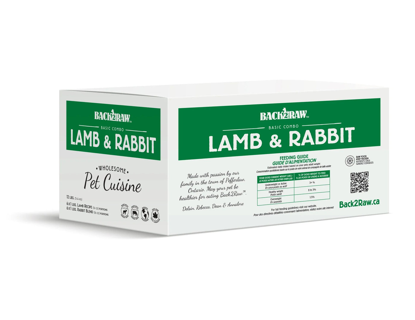 Basic Lamb & Rabbit Combo 12LB - Frozen Raw Food - Back2Raw - PetToba-Back2Raw