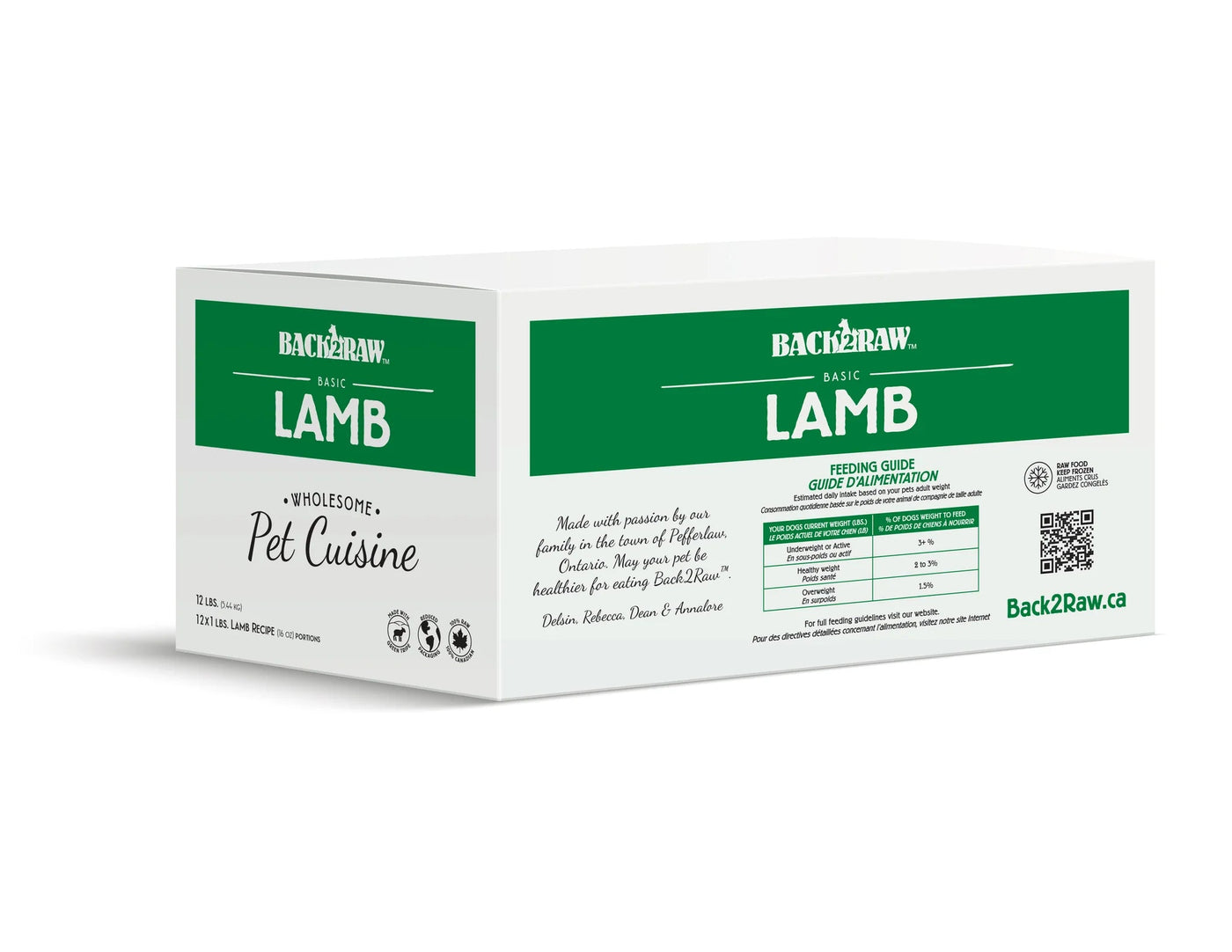 Basic Lamb Recipe 12LB - Frozen Raw Food - Back2Raw - PetToba-Back2Raw