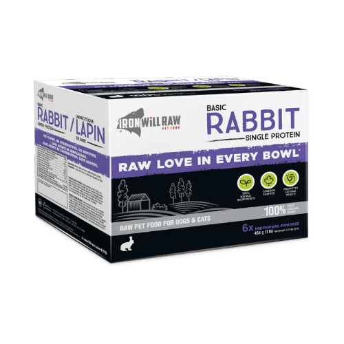 Basic Rabbit 6 LB (6 X 1 LB Pouches) - Frozen Raw Dog & Cat Food - Iro ...