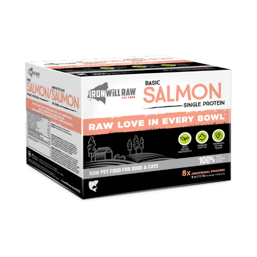 Basic Salmon 4 LB 8/8 oz - Frozen Raw Dog & Cat Food - Iron Will Raw - PetToba - Iron Will Raw