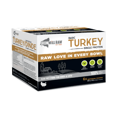 Basic Turkey Single Protein 6LB - Frozen Raw Dog & Cat Food - Iron Will Raw - PetToba - Iron Will Raw