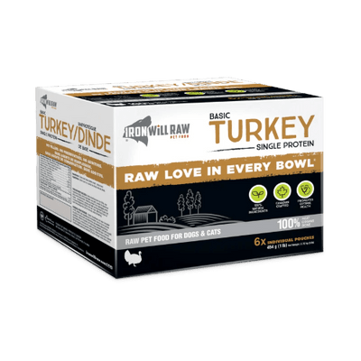 Basic Turkey Single Protein 6LB - Frozen Raw Dog & Cat Food - Iron Will Raw - PetToba - Iron Will Raw