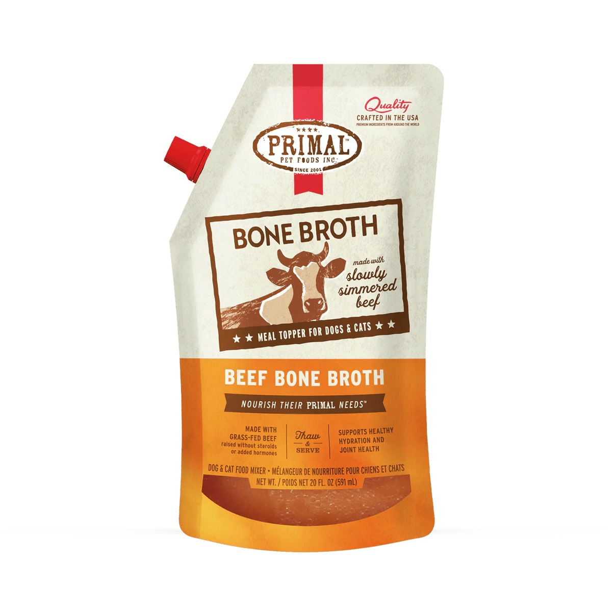 Beef Bone Broth - Frozen Food Topper - Primal Pet Foods - PetToba - Primal Pet Foods