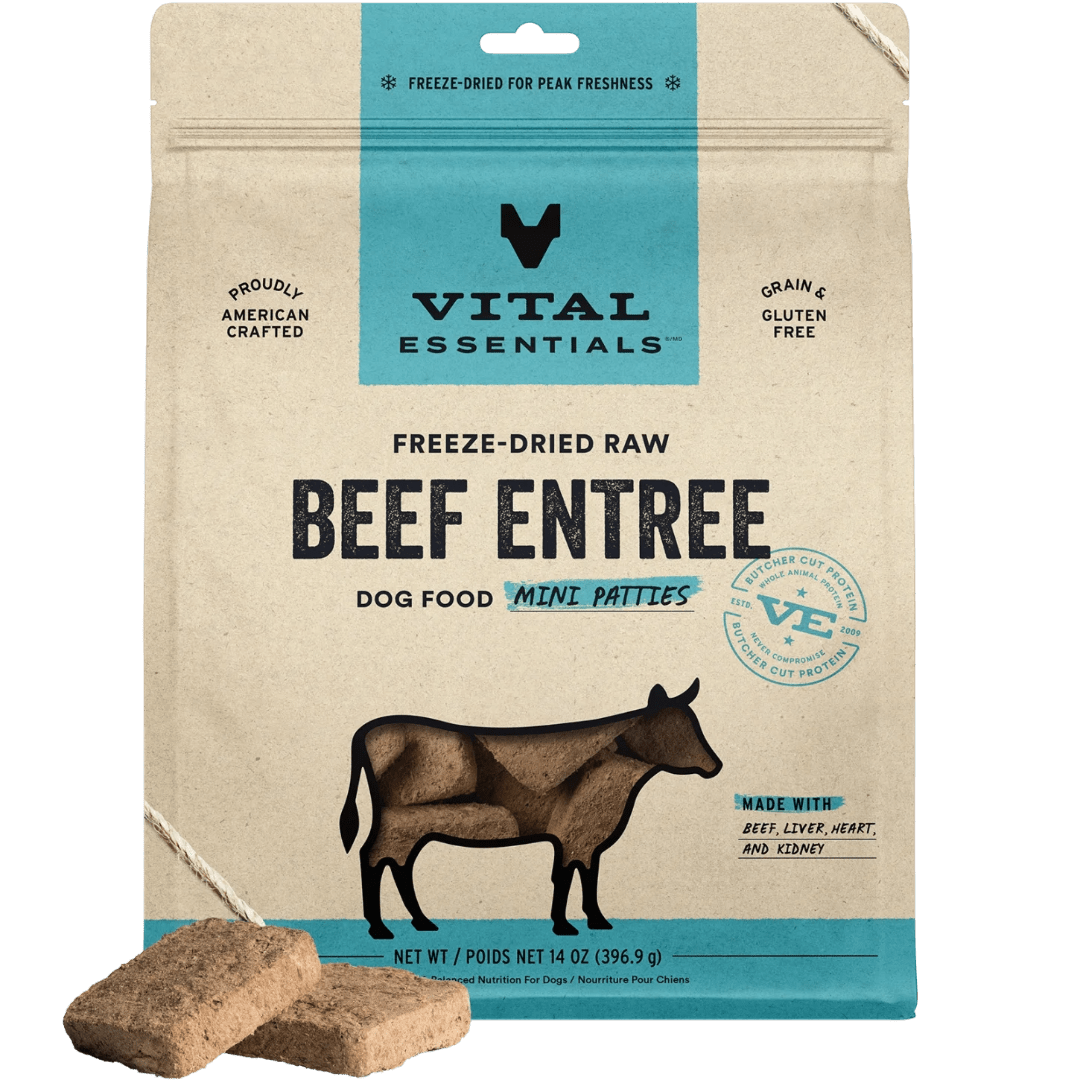 Beef Entree Mini Patties Freeze - Dried Raw Dog Food - Vital Essentials - PetToba - Vital Essentials