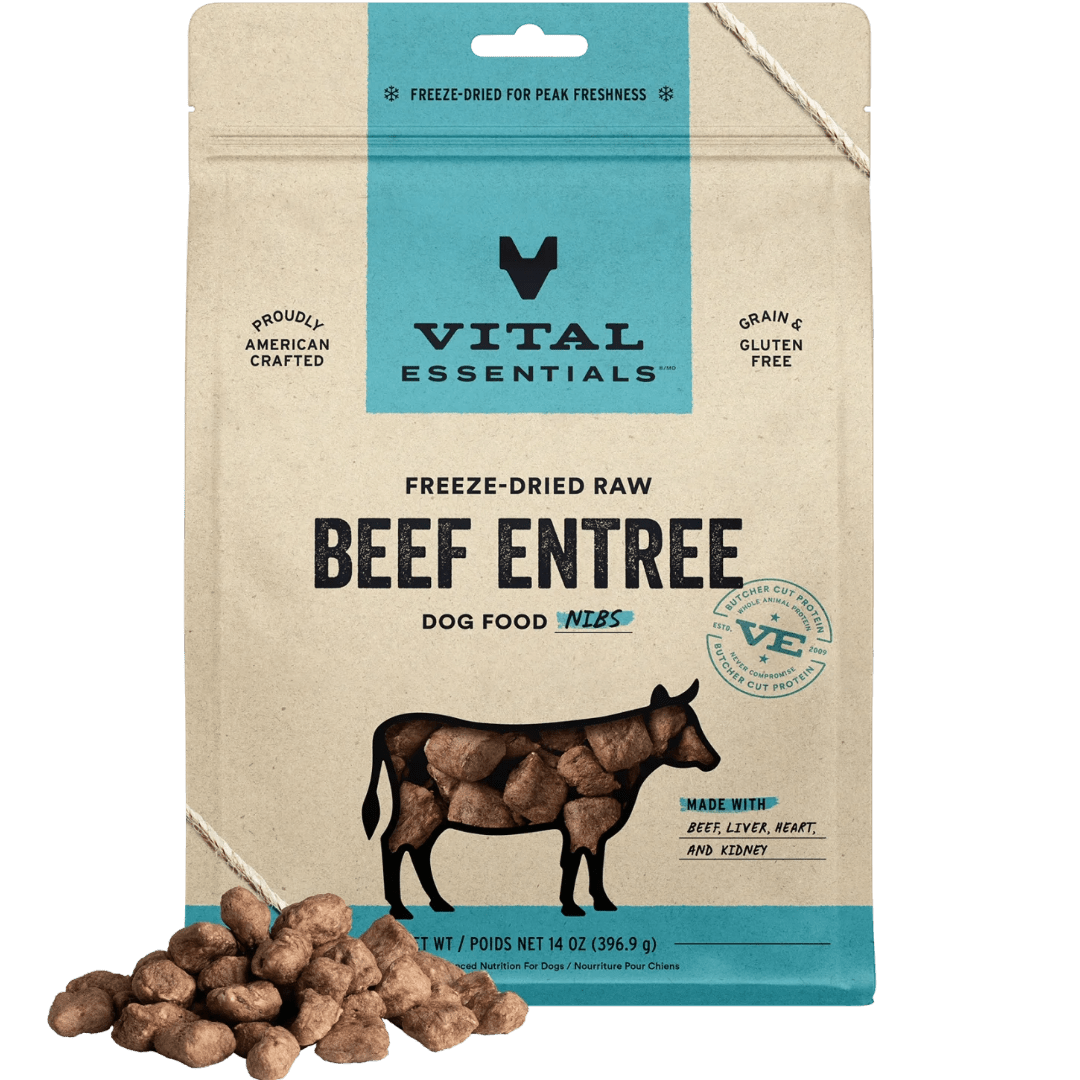 Beef Entree Nibs - Freeze Dried Raw Dog Food - Vital Essentials - PetToba - Vital Essentials