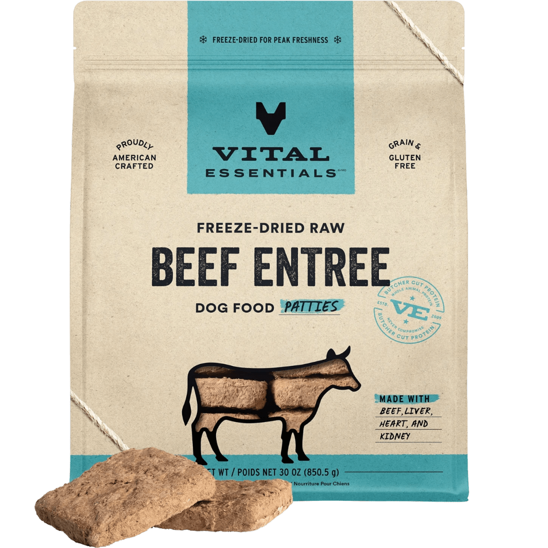 Beef Entree Patties Freeze - Dried Raw Dog Food - Vital Essentials - PetToba - Vital Essentials