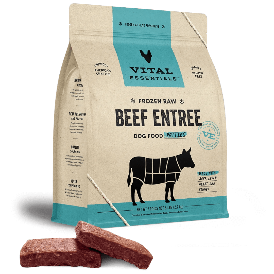 Beef Entree Patties - Frozen Raw Dog Food - Vital Essentials - PetToba - Vital Essentials