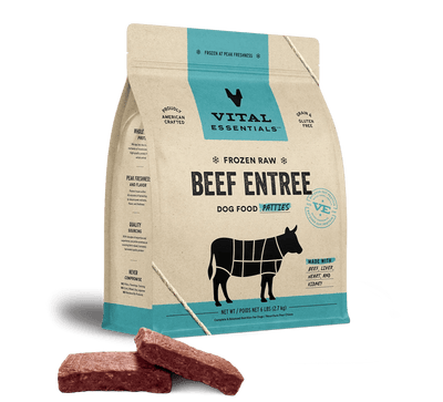 Beef Entree Patties - Frozen Raw Dog Food - Vital Essentials - PetToba - Vital Essentials