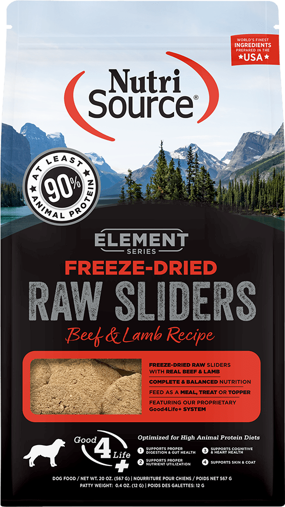 Beef & Lamb Recipe Raw Sliders (Element Series) - Freeze-Dried Dog Food - NutriSource - PetToba-NutriSource