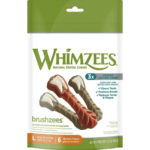 Brushzees Daily Large All Natural Daily Dental Treat for Dogs - Whimzees® - PetToba - Whimzees