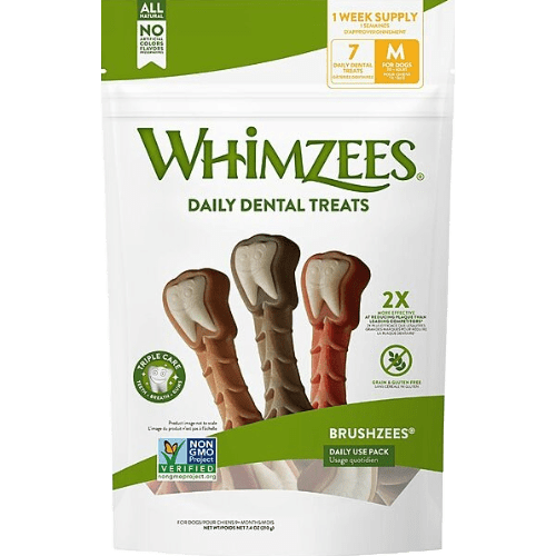 Brushzees Daily Medium All Natural Daily Dental Treat for Dogs - Whimzees® - PetToba - Whimzees