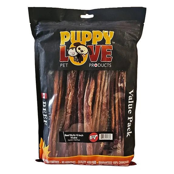 Bully Stick 12" - Single / Value Pack - Puppy Love - PetToba - Puppy Love
