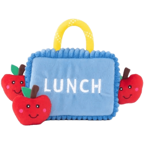 Burrow Squeaker Toy Lunchbox with Apples - ZippyPaws - PetToba - ZippyPaws