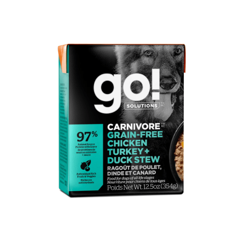 Carnivore Grain - Free Chicken, Turkey & Duck Stew 12/354g - Wet Dog Food - Go! Solutions - PetToba - Go! Solutions