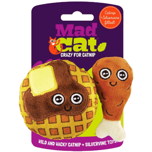 Chicken and Waffles 2 Pack - Cat Toys - Mad Cat - PetToba - Mad Cat