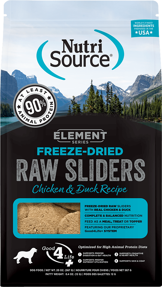 Chicken & Duck Recipe Raw Sliders (Element Series) - Freeze-Dried Dog Food - NutriSource - PetToba-NutriSource