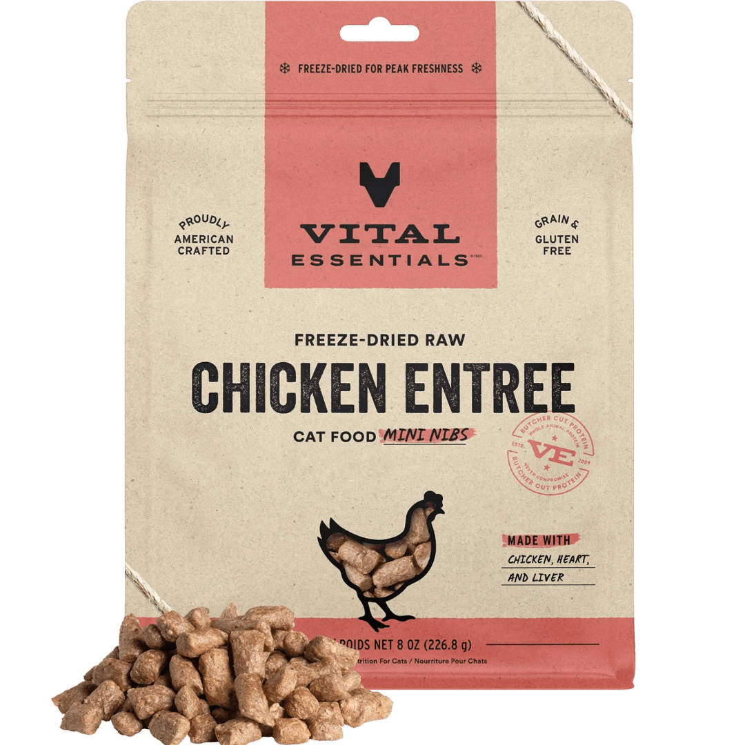 Chicken Entree Mini Nibs Freeze - Dried Raw Cat Food - Vital Essentials - PetToba - Vital Essentials