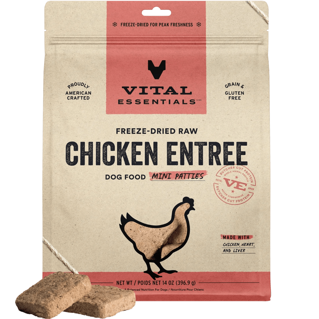 Chicken Entree Mini Patties Freeze - Dried Raw Dog Food - Vital Essentials - PetToba - Vital Essentials