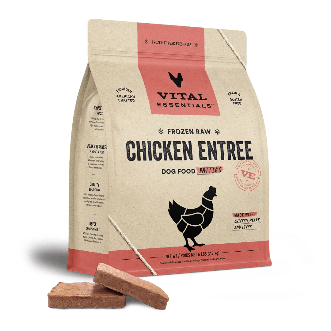 Chicken Entree Patties - Frozen Raw Dog Food - Vital Essentials - PetToba - Vital Essentials