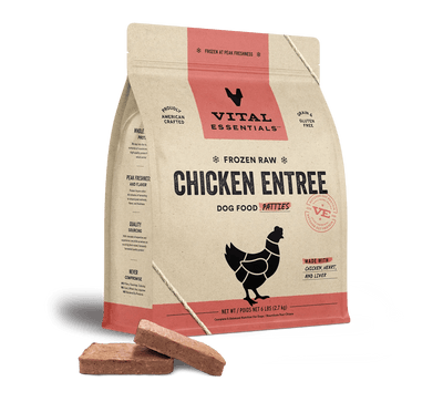 Chicken Entree Patties - Frozen Raw Dog Food - Vital Essentials - PetToba - Vital Essentials