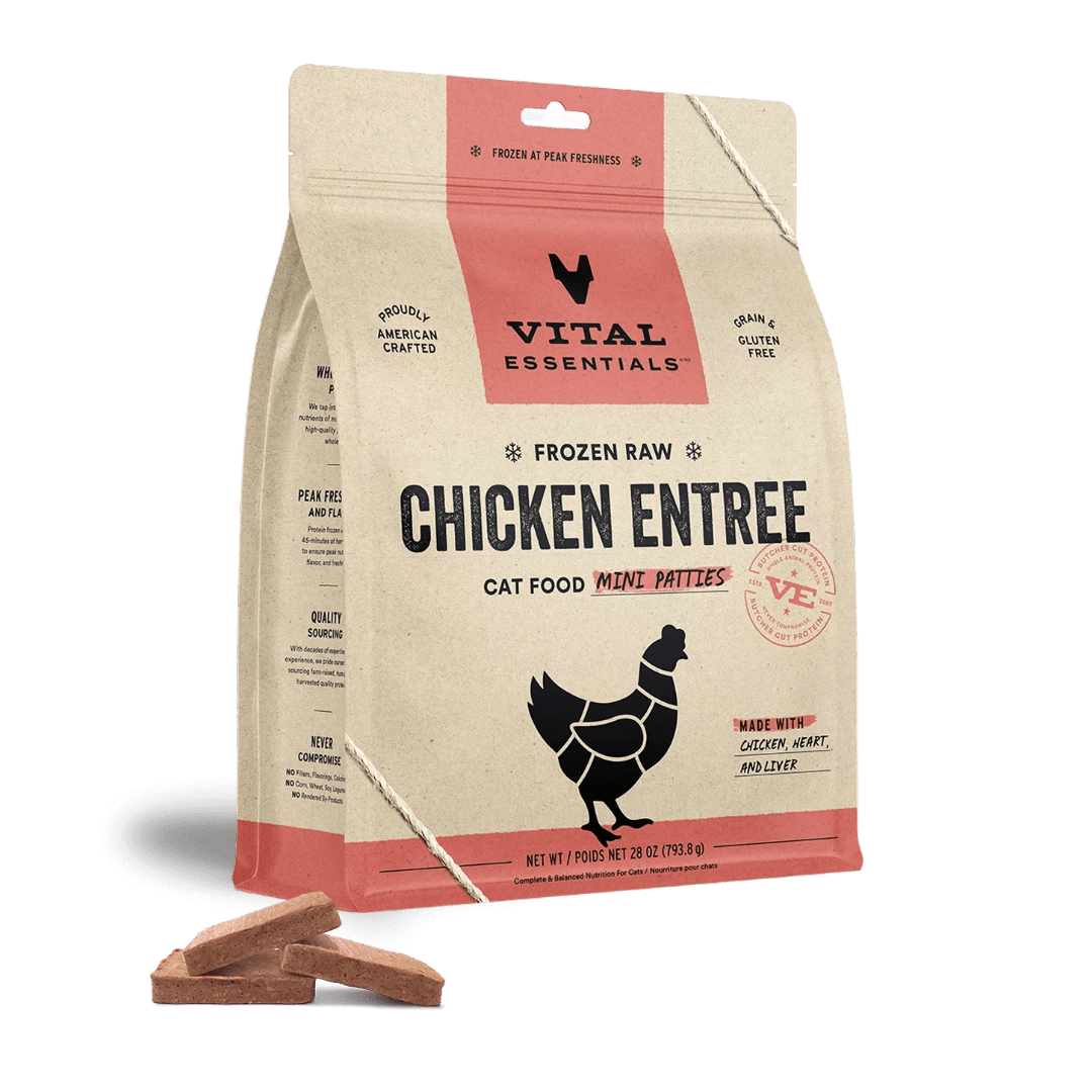 Chicken Mini Patties - Frozen Raw Cat Food - Vital Essentials - PetToba - Vital Essentials